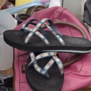 Teva Blue and Cream Sandals